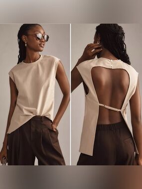 Anthropologie Open-Bank Muscle Top